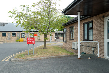 Typical Minor Injury patient care centre seen within the grounds of a typical British hospital. The...