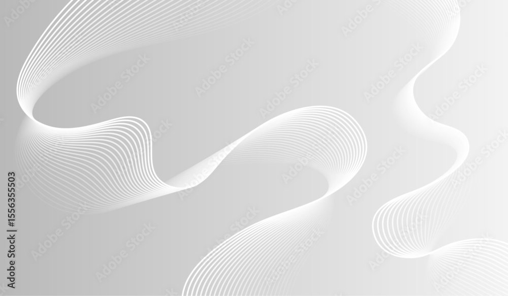 Poster grey and white abstract background with dynamic lines vector.
