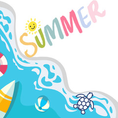 vector illustration of a tropical beach