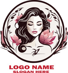 Beauty treatment logo vector white background .