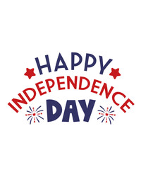 Independence Day 4th of July typography clip art design on plain white transparent isolated background for card, shirt, hoodie, sweatshirt, apparel, tag, mug, icon, poster or badge