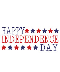 Independence Day 4th of July typography clip art design on plain white transparent isolated background for card, shirt, hoodie, sweatshirt, apparel, tag, mug, icon, poster or badge