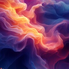 Obraz premium Abstract photo of vibrant flowing clouds in stunning shades of orange pink and purple offering a beautiful visual