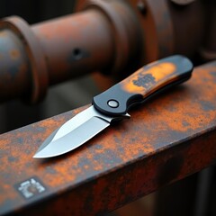 Knife on Hammered Metal - Industrial Studio Photography