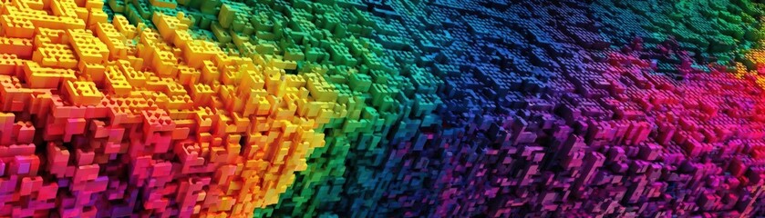 Obraz premium A vibrant Pixel Love rendered in digital art