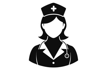 the nurse sihouette black vector
