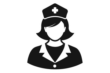 the nurse sihouette black vector
