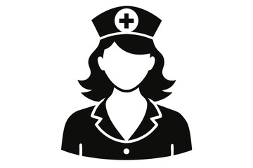 the nurse sihouette black vector