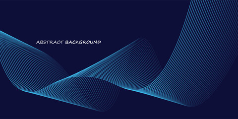 Abstract wave line pattern on dark blue background. Futuristic technology concept