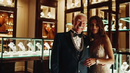 Happy rich elderly couple taking selfie - Powered by Adobe