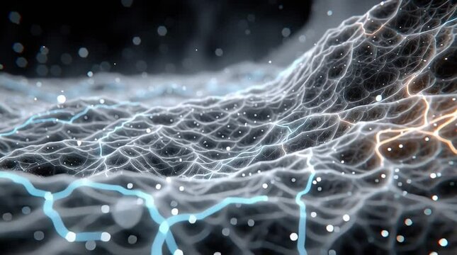 Fond d&rsquo;&Eacute;cran Futuriste d&rsquo;IA avec R&eacute;seaux Neuronaux Lumineux et Design Cybern&eacute;tique