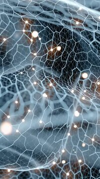 Fond d&rsquo;&Eacute;cran Futuriste d&rsquo;IA avec R&eacute;seaux Neuronaux Lumineux et Design Cybern&eacute;tique