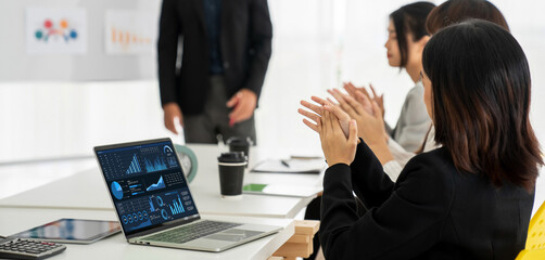 Business data dashboard provide business intelligence analytic for marketing strategy planning...