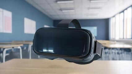 VR headset in a classroom.  Interactive learning tool for students - Powered by Adobe