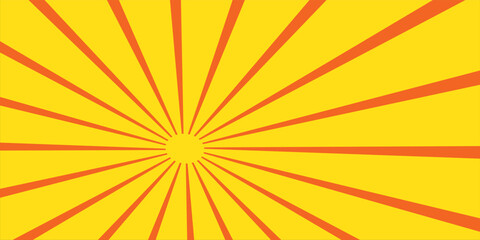 orange sun rays background vector design