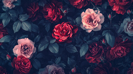 red roses on a white background