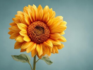 Vibrant sunflower, digital CG art, eye level angle