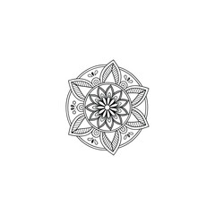 Circular pattern in the form of a mandala. Henna tatoo mandala. Mehndi style. Decorative pattern in oriental style. Coloring book page.
