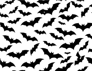 Spooky Silhouette Bats Halloween Illustration Design