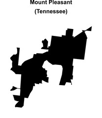 Mount Pleasant (Tennessee) blank outline map