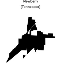 Newbern (Tennessee) blank outline map
