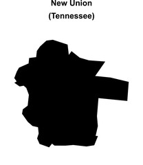 New Union (Tennessee) blank outline map