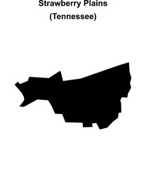 Strawberry Plains (Tennessee) blank outline map