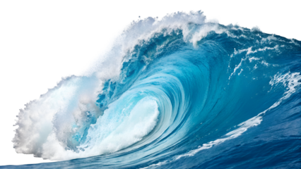 Ocean wave crashing sea water blue waves surfing water sport oceanography seascape nature photography isolated on transparent background