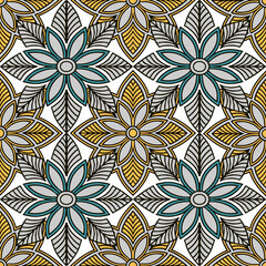 Seamless pattern with mandalas. Vintage decorative elements. Hand drawn oriental background. Tribal motifs.