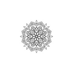 Circular pattern in the form of a mandala. Henna tatoo mandala. Mehndi style. Decorative pattern in oriental style. Coloring book page.
