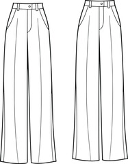 Neutral Wide-Leg Pants: Classic Fit with Clean Lines Illustration
