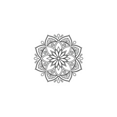 Circular pattern in the form of a mandala. Henna tatoo mandala. Mehndi style. Decorative pattern in oriental style. Coloring book page.
