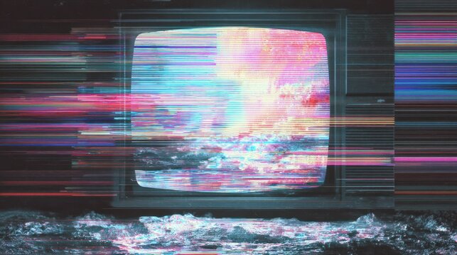 Design an intro template that combines VHS-style glitches with noise textures, suitable for music videos or nostalgic content - Powered by Adobe