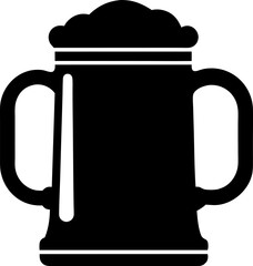 Classic Beer Stein Mug Silhouette Vector Illustration