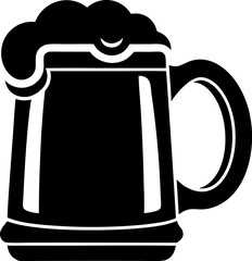 Classic Beer Stein Mug Silhouette Vector Illustration