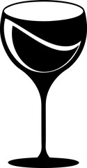 Classic Wine Glass Cocktail Silhouette Vector Illustration