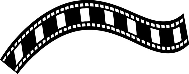 Fototapeta premium Curved Filmstrip Silhouette Vector Illustration 