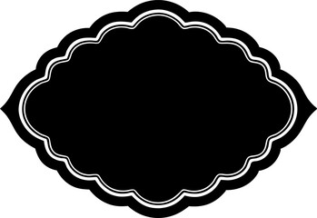 Scalloped Edge Simple Border Design Silhouette Vector