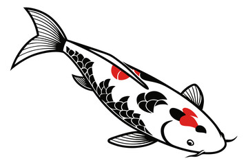 showa fish silhoette black vector
