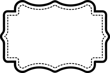 Stitched Wavy Scalloped Rectangular Frame Silhouette