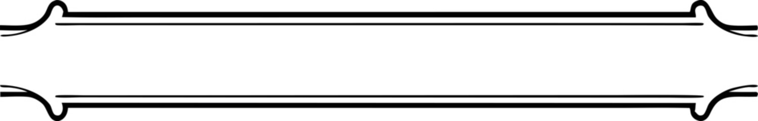 Obraz premium Straight Thin Line Border Design Silhouette Vector