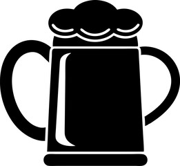 Tipped Beer Stein Mug Silhouette Vector Illustration