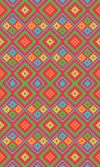 Geometric ethnic oriental ikat seamless pattern color oriental. Aztec ornaments print. Design for background, curtains, carpet, wallpaper, clothing, wrapping, batik, vector illustration.
