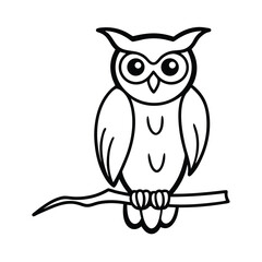 Artistic illustration of a wise owl perched gracefully on a textured tree branch rendered in vibrant cmyk colors with a touch of vintage appeal