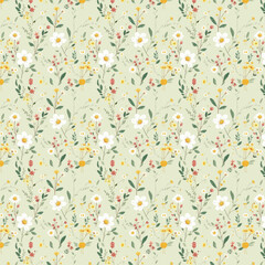 Lovely and Beautiful Spring Flowers Pattern for Fabric, Wallpaper, and More