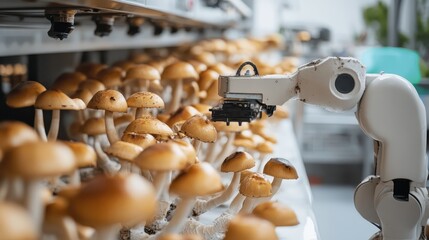 Autonomous Robot Harvesting Mushrooms in Indoor Farm Environment