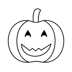 Isolated graphic illustration of a friendly pumpkin face design perfect for halloween decorations and seasonal themes