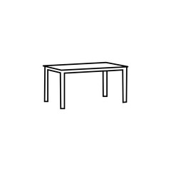 This is a basic, black and white line drawing of a rectangular dining table