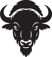 Fototapeta premium Buffalo Horn Silhouette vector illustration