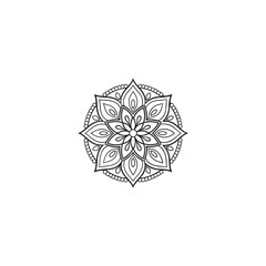 Circular pattern in the form of a mandala. Henna tatoo mandala. Mehndi style. Decorative pattern in oriental style. Coloring book page.
